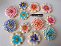FLORAL COOKIES decorated royal iced COOKIES 1 dozen cookies