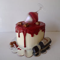 wine themed cake by 23sweets.com