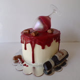 wine themed cake by 23sweets.com