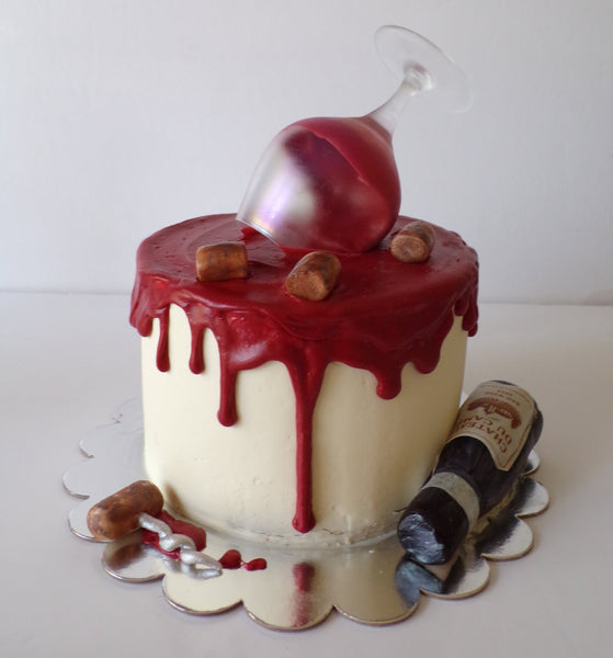 wine themed cake by 23sweets.com