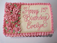 CUSTOM SLAB CAKE 9x13, slab cake, sheet cake with floral design, birthday message