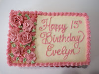 CUSTOM SLAB CAKE 9x13, slab cake, sheet cake with floral design, birthday message