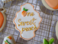 decorated sugar cookies, peach themed One Sweet Peach themed cookie set by 23sweets.com