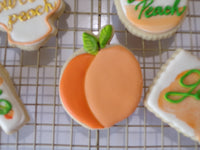 decorated sugar cookies, peach themed One Sweet Peach themed cookie set by 23sweets.com