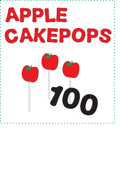 100 APPLE CAKE POPS new cakepops CAKEPOPS shipping included