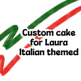 Custom Italian themed birthday cake for Laura