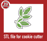COOKIE CUTTER STL file, “GREEN LEAVES” STL Cookie cutter file, instant download