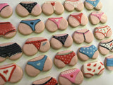 Cookies, 1 dozen custom bachelorette bridal shower custom COOKIES  royal icing DECORATED -COOKIE, panties, undies, thong