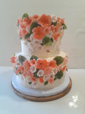 CAKE, 2 TIER Floral fantasy cake 8"/6" tiers birthday or wedding floral cake  round, buttercream covered