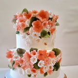 CAKE, 2 TIER Floral fantasy cake 8"/6" tiers birthday or wedding floral cake  round, buttercream covered