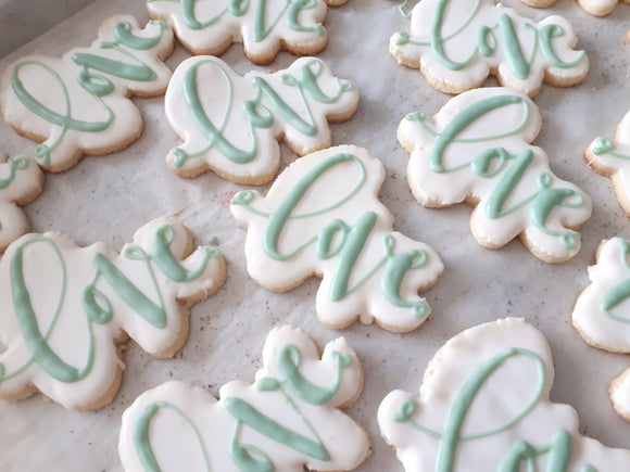 Engagement Bridal and wedding LOVE COOKIES  royal icing DECORATED -COOKIES