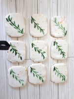 COOKIES with Leaf design, ENGAGEMENT, SHOWER, Bridal/ wedding COOKIES  vibrant bold colours royal icing DECORATED -COOKIES