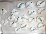 COOKIES with Leaf design, ENGAGEMENT, SHOWER, Bridal/ wedding COOKIES  vibrant bold colours royal icing DECORATED -COOKIES