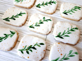 COOKIES with Leaf design, ENGAGEMENT, SHOWER, Bridal/ wedding COOKIES  vibrant bold colours royal icing DECORATED -COOKIES