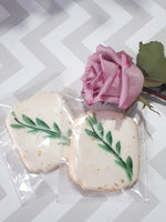 COOKIES with Leaf design, ENGAGEMENT, SHOWER, Bridal/ wedding COOKIES  vibrant bold colours royal icing DECORATED -COOKIES