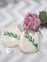 COOKIES with Leaf design, ENGAGEMENT, SHOWER, Bridal/ wedding COOKIES  vibrant bold colours royal icing DECORATED -COOKIES