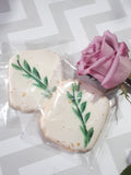 COOKIES with Leaf design, ENGAGEMENT, SHOWER, Bridal/ wedding COOKIES  vibrant bold colours royal icing DECORATED -COOKIES