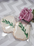 COOKIES with Leaf design, ENGAGEMENT, SHOWER, Bridal/ wedding COOKIES  vibrant bold colours royal icing DECORATED -COOKIES