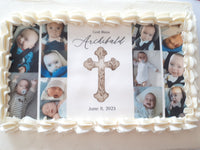 BAPTISM CAKE 9x13 sheet CAKE, with FONDANT DETAILS