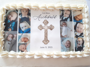 Silver Cross and Cornelli Lace Cake | Freedom Bakery