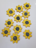 SUNFLOWER COOKIES  vibrant bold colours royal icing DECORATED -COOKIES