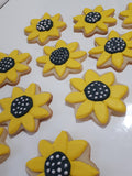SUNFLOWER COOKIES  vibrant bold colours royal icing DECORATED -COOKIES