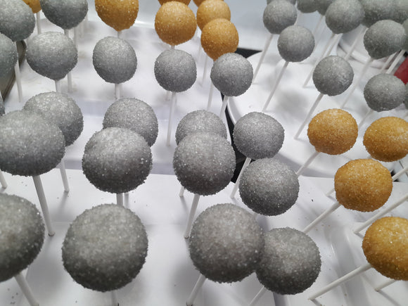 100 CAKE POPS, silver or gold wedding CAKEPOPS, 100 wedding cake pops for bulk order, restaurants food service industry.