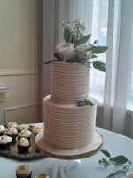 2 tier  WEDDING CAKE, elegant simple, 6 and 8 inch round tiers, with your wedding