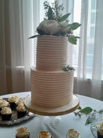 2 tier  WEDDING CAKE, elegant simple, 6 and 8 inch round tiers, with your wedding