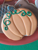 pumpkin decorated cookies for Thanksgiving or Halloween