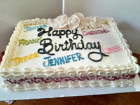 BIRTHDAY CAKE HALF SHEET CAKE 12x18 sheet CAKE, buttercream covered
