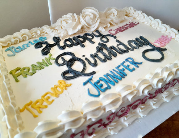 BIRTHDAY CAKE HALF SHEET CAKE 12x18 sheet CAKE, buttercream covered