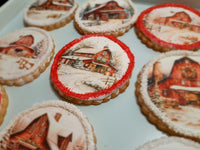 Cookies, Winter themed edible Image COOKIES (any image/ logo) royal icing DECORATED -COOKIES, 1 dozen cookies