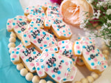 Gender reveal cookies, Baby shower, baby shower COOKIES  FREE SHIPPING royal icing DECORATED -COOKIES