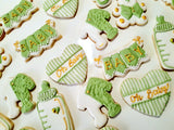 BABY SHOWER COOKIES white, green and gold themed baby shower

COOKIES royal icing DECORATED -COOKIES

baby shower themed cookies with gold detailing

 BABY SHOWER COOKIES white, green and gold themed baby shower

COOKIES royal icing DECORATED -COOKIES

baby shower themed cookies with gold detailing

 