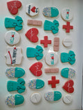 NURSING WEEK SUGAR COOKIES  cookies, royal iced sugar cookies, 1 dozen variety of designs