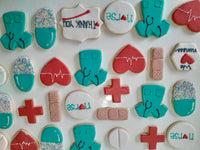 NURSING WEEK SUGAR COOKIES  cookies, royal iced sugar cookies, 1 dozen variety of designs