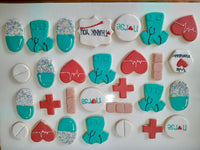 NURSING WEEK SUGAR COOKIES  cookies, royal iced sugar cookies, 1 dozen variety of designs