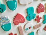 NURSING WEEK SUGAR COOKIES  cookies, royal iced sugar cookies, 1 dozen variety of designs