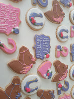 BIRTHDAY, HORSE  SUGAR COOKIES  cookies, royal iced sugar cookies, 1 dozen variety of designs