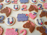 BIRTHDAY, HORSE  SUGAR COOKIES  cookies, royal iced sugar cookies, 1 dozen variety of designs