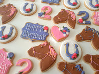 BIRTHDAY, HORSE  SUGAR COOKIES  cookies, royal iced sugar cookies, 1 dozen variety of designs