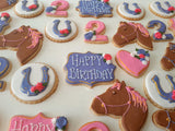 BIRTHDAY, HORSE  SUGAR COOKIES  cookies, royal iced sugar cookies, 1 dozen variety of designs