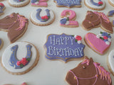 BIRTHDAY, HORSE  SUGAR COOKIES  cookies, royal iced sugar cookies, 1 dozen variety of designs