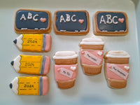 Teacher Appreciation Cookie set, gift boxed, customized COOKIES decorated royal iced COOKIES 3 cookies