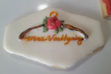 Bridal/ wedding pastel floral, wildflowers,  white with Gold accents COOKIES  royal icing DECORATED -COOKIES