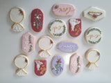 Bridal/ wedding pastel floral, wildflowers,  white with Gold accents COOKIES  royal icing DECORATED -COOKIES