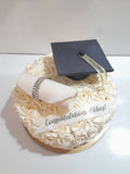 GRADUATION CAKE celebration cake 8 or 10 inch round available, rosettes buttercream covered  cake