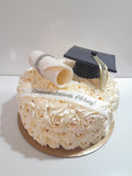 GRADUATION CAKE celebration cake 8 or 10 inch round available, rosettes buttercream covered  cake