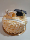 GRADUATION CAKE celebration cake 8 or 10 inch round available, rosettes buttercream covered  cake